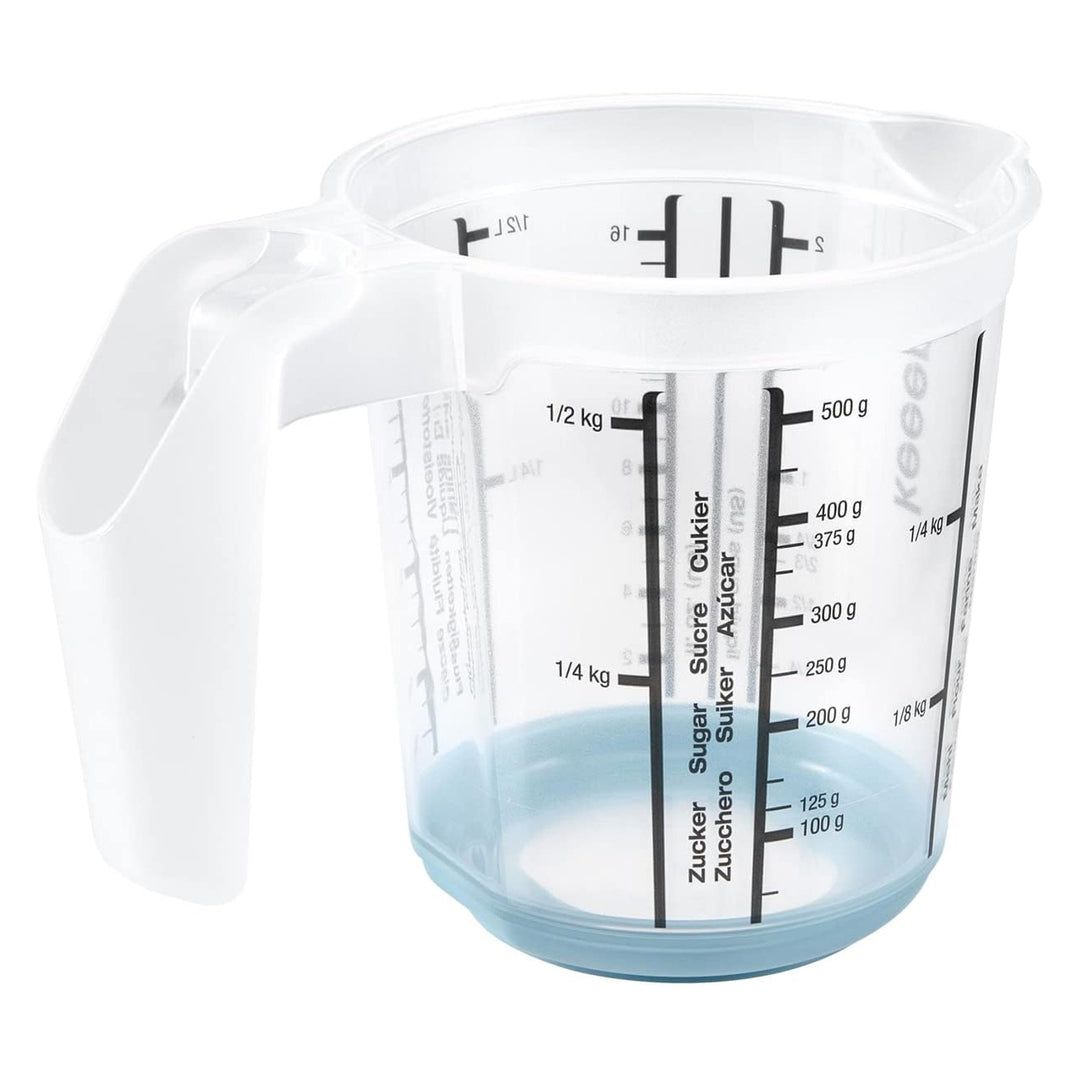 Jarra de medição Keeper com base e pega antiderrapantes, 500 ml, Massimo, azul nórdico