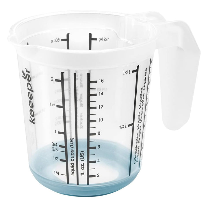 Jarra de medição Keeper com base e pega antiderrapantes, 500 ml, Massimo, azul nórdico