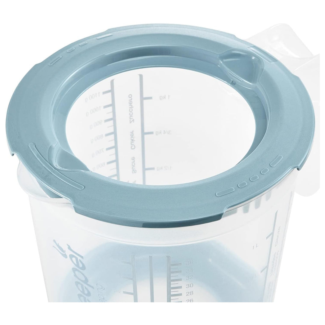 Keeeper Matteo Juego de cocina jarra con tapa, tapón y exprimidor de cítricos, Capacidad 1 l, 14x15 cm, Color azul nórdico