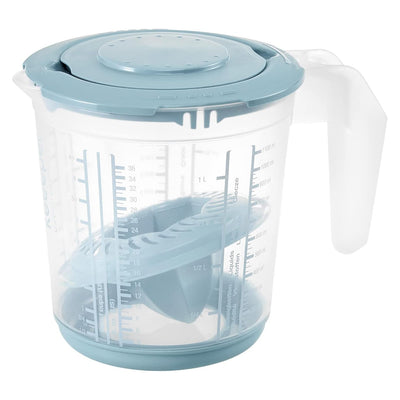 Conjunto de Cozinha Keeeper Matteo Jarro com Tampa, Rolha e Espremedor de Citrinos, Capacidade 1 L, 14 x 15 cm, Azul Nórdico