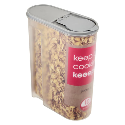 Recipiente para Cereais Keeper, Laterais Transparentes, 5L, Jean