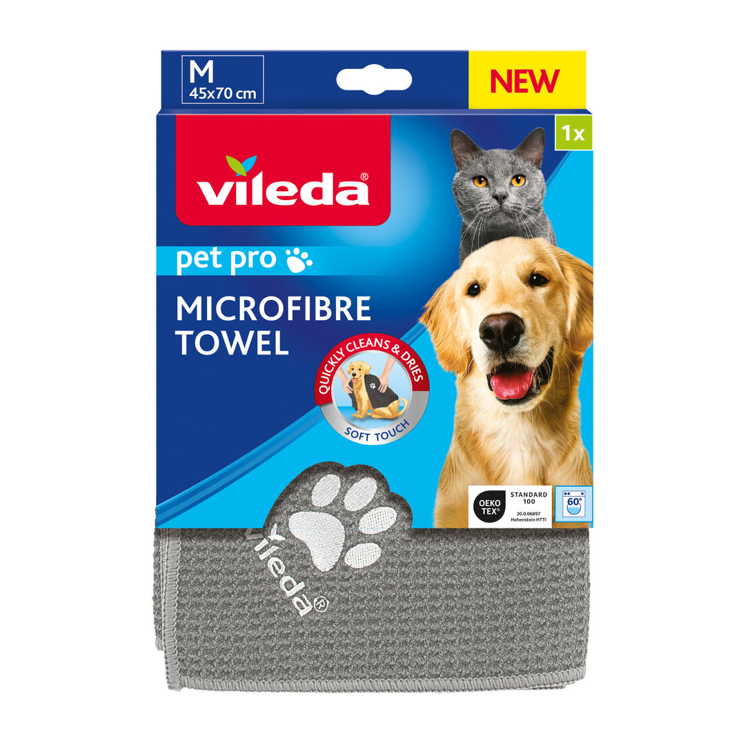 Toalha Vileda Pet, Toalha Microfibra, Tamanho M, Pet Pro