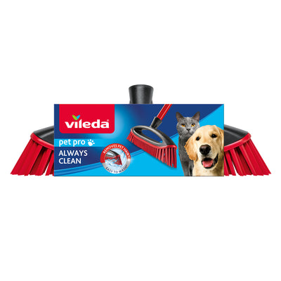 Escova de vassoura Vileda Pet Pro com inserção de borracha e escova sempre limpa