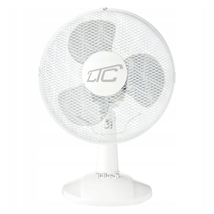 Ventilador de mesa oscilante LTC, ângulo ajustável, 38 W, branco, LXWT20