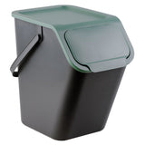 Conjunto de 4 práticos contentores de lixo de 25L, contentores de segregação, pretos, Bini 10100599