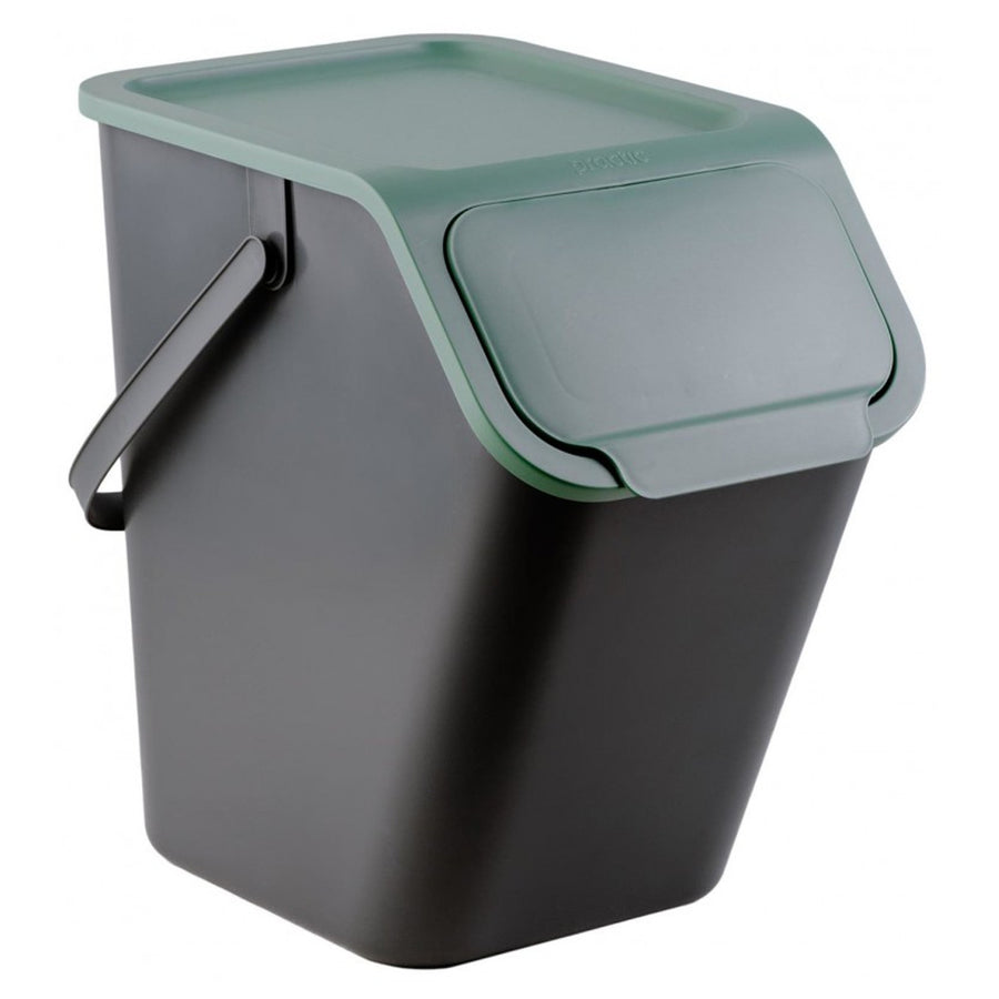 Conjunto de 4 práticos contentores de lixo de 25L, contentores de segregação, pretos, Bini 10100599