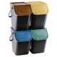 Conjunto de 4 práticos contentores de lixo de 25L, contentores de segregação, pretos, Bini 10100599