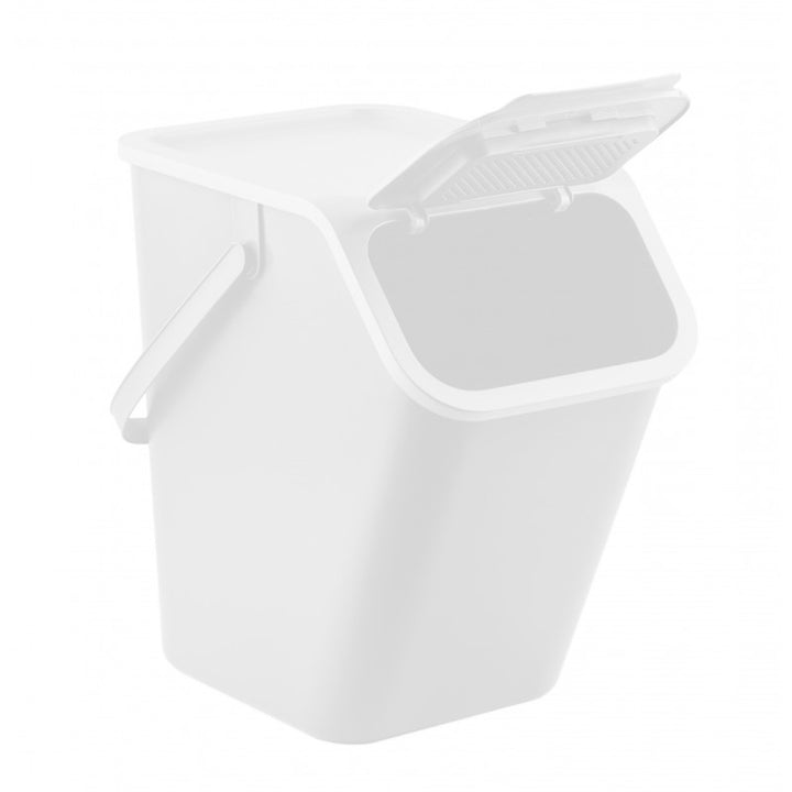 Balde do Lixo de Reciclagem Practic, Balde do Lixo de 25 Litros, Branco, Bini 10100310