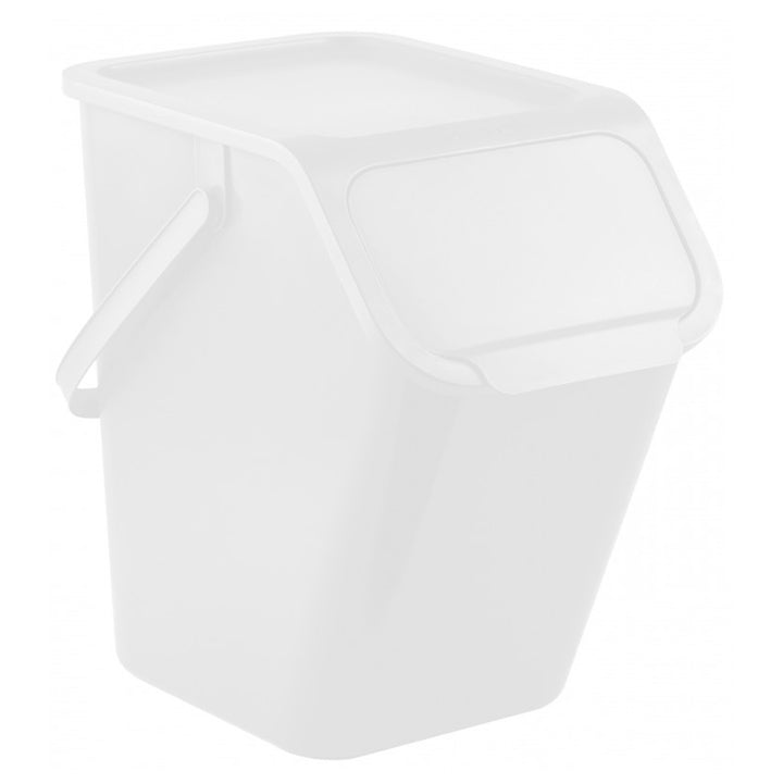 Balde do Lixo de Reciclagem Practic, Balde do Lixo de 25 Litros, Branco, Bini 10100310