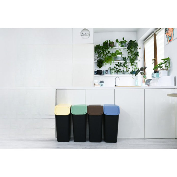 Conjunto de Contentores Practic Bini, Segregação de Resíduos, 4 Latas de Lixo de 35L, Preto, 10103435