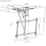 Suporte elétrico de teto para TV Maclean MC-490, suporte para TV TUYA, VESA máx. 600x400, rotação de 90°, 32"-75", carga máxima de 35 kg