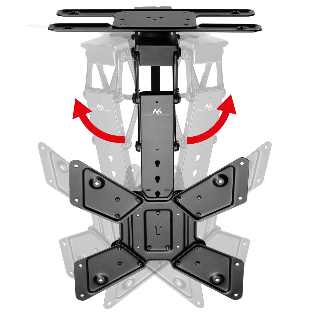 Suporte elétrico de teto para TV Maclean MC-491, suporte para TV TUYA, VESA máx. 600x400, rotação de 90°, 23"-65", carga máxima de 30 kg