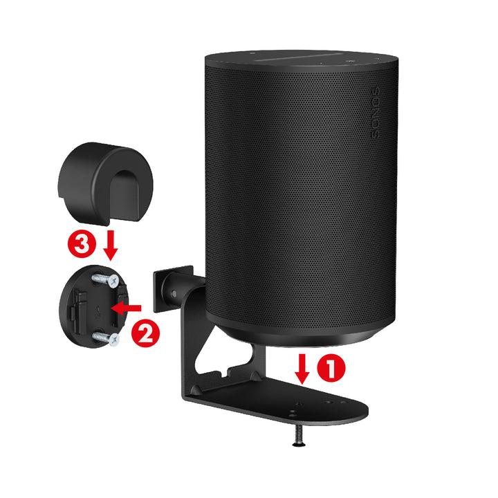 Maclean MC-495 Soporte de pared para altavoz Sonos, Sonos Era 100 &amp; 300, 2 piezas