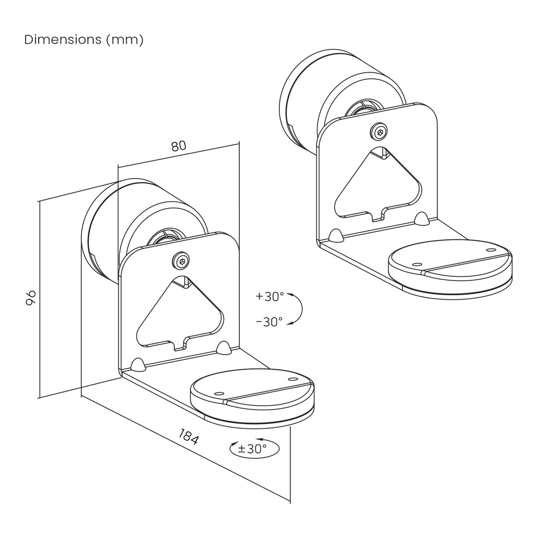 Maclean MC-495 Soporte de pared para altavoz Sonos, Sonos Era 100 &amp; 300, 2 piezas
