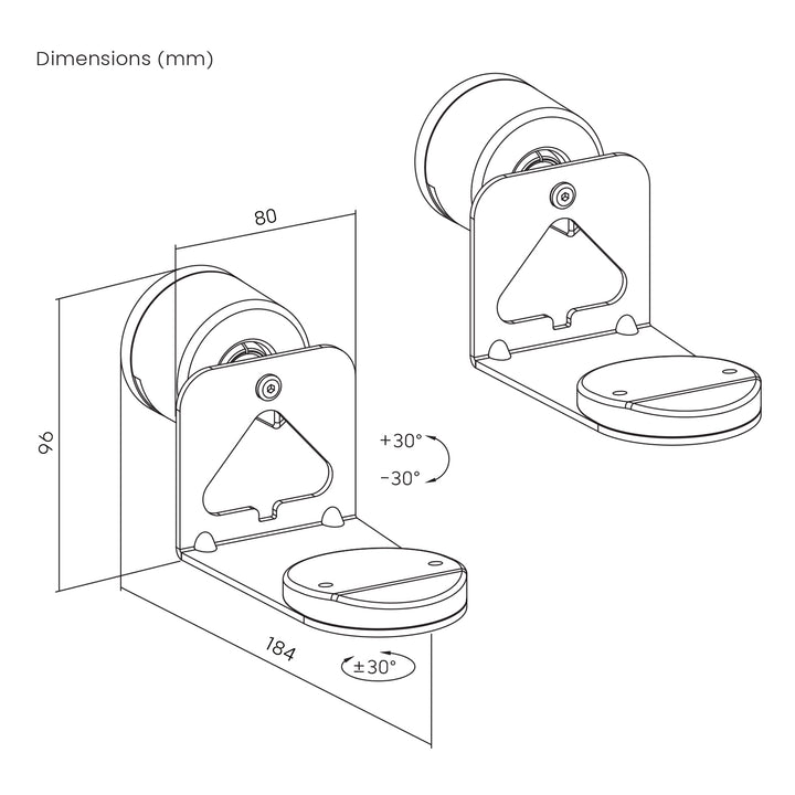 Maclean MC-495 Soporte de pared para altavoz Sonos, Sonos Era 100 &amp; 300, 2 piezas