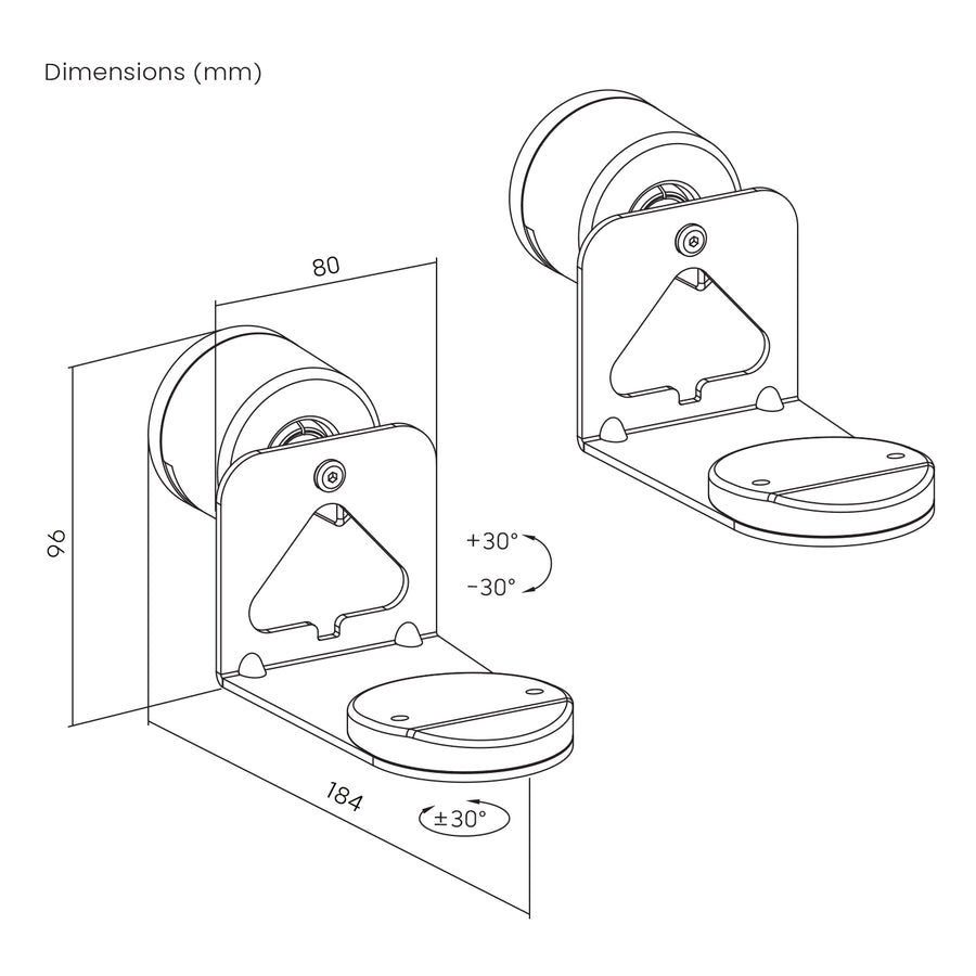 Suporte de parede Maclean MC-495 para colunas Sonos, Sonos Era 100 e 300, pacote de 2