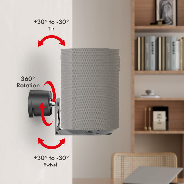 Maclean MC-495 Soporte de pared para altavoz Sonos, Sonos Era 100 &amp; 300, 2 piezas