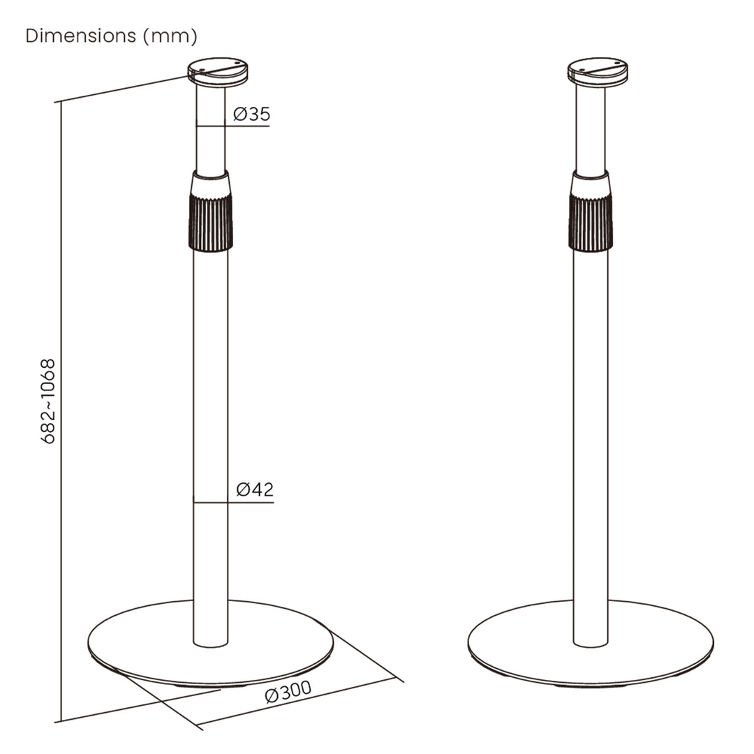 Maclean MC-496 Soporte de suelo para altavoces Sonos, Sonos Era 100 & 300, 2 unidades