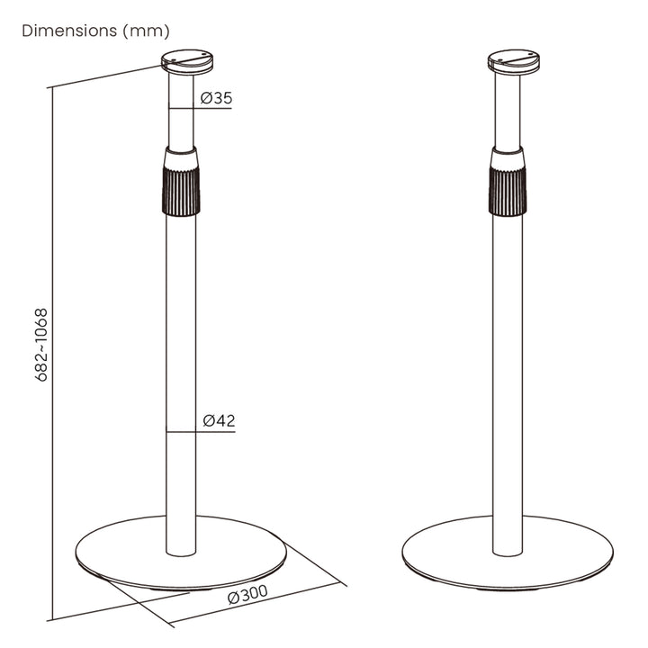 Maclean MC-496 Soporte de suelo para altavoces Sonos, Sonos Era 100 & 300, 2 unidades