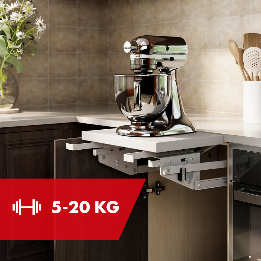 Elevador de prateleiras extensível para cozinha Maclean MC-497, de encastrar, 5-20 kg, 820 x 168 x 106 mm