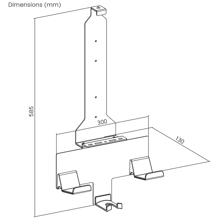 Soporte de pared blanco para consola Playstation 5 con soporte para pads, 10 kg máx., NanoRS RS181