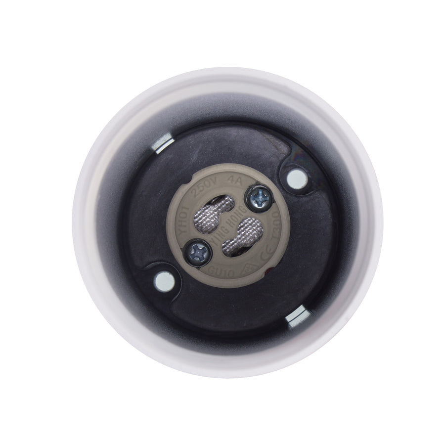 Maclean MCE361 W Candeeiro/tubo de montagem superficial, spot, redondo, alumínio, GU10, 55x105 mm, branco