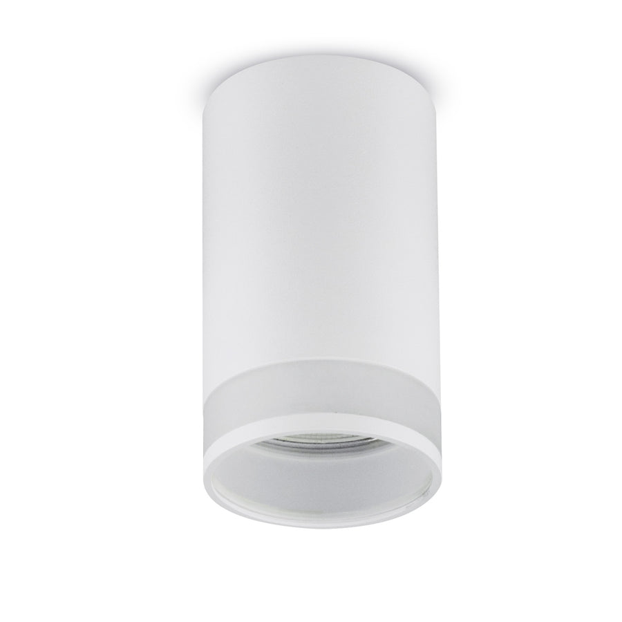 Maclean MCE361 W Candeeiro/tubo de montagem superficial, spot, redondo, alumínio, GU10, 55x105 mm, branco