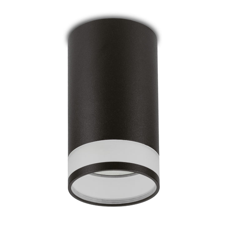 Maclean MCE361 B Luminária/tubo de montagem superficial, spot, redondo, alumínio, GU10, 55x105 mm, preto