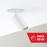 Maclean MCE364 W Luminária de encastrar/tubular, spot, redonda, alumínio, GU10, 55x100mm, branca