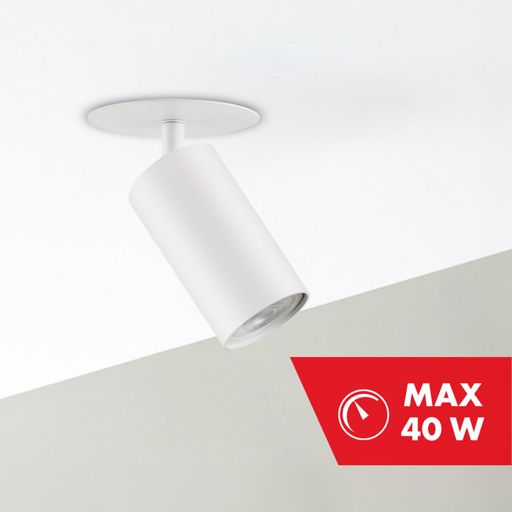 Maclean MCE364 W Luminária de encastrar/tubular, spot, redonda, alumínio, GU10, 55x100mm, branca