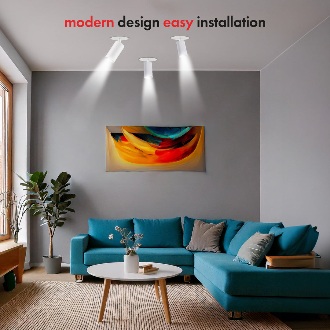 Maclean MCE364 W Luminária de encastrar/tubular, spot, redonda, alumínio, GU10, 55x100mm, branca
