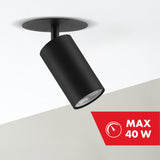 Maclean MCE364 B Fooc empotrable / tubo, spot, redondo, aluminio, GU10, 55x100mm, color negro