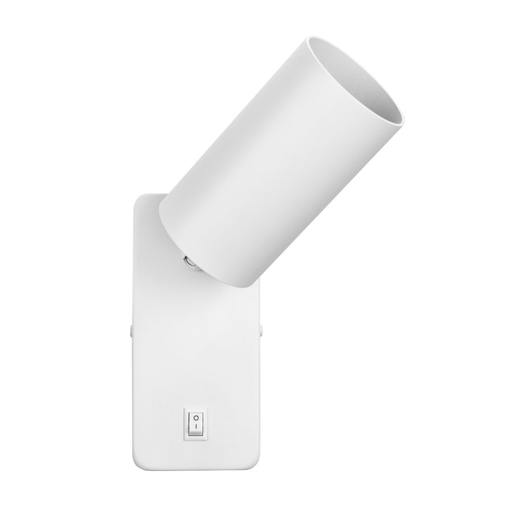 Maclean MCE369 W Aplique / luz de pared, spot, redondo, GU10, con interruptor 55x100mm, Color blanco