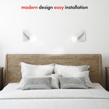 Maclean MCE369 W Aplique / luz de pared, spot, redondo, GU10, con interruptor 55x100mm, Color blanco