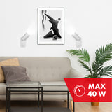 Maclean MCE369 W Aplique / luz de pared, spot, redondo, GU10, con interruptor 55x100mm, Color blanco