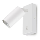 Maclean MCE369 W Aplique / luz de pared, spot, redondo, GU10, con interruptor 55x100mm, Color blanco