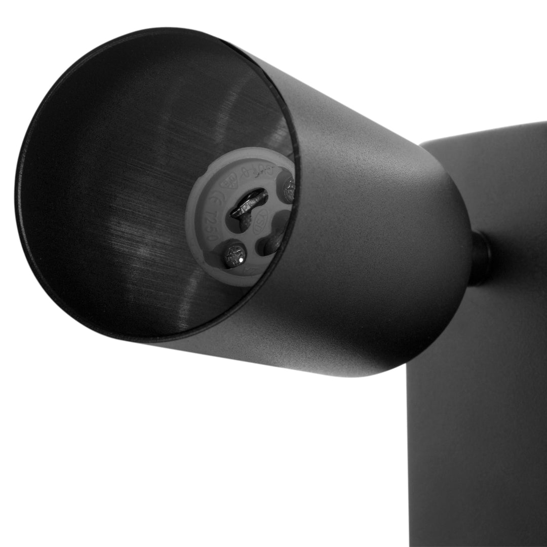 Maclean MCE369 B Aplique / luz de pared, spot, redondo, GU10, con interruptor, 55x100mm, Color negro