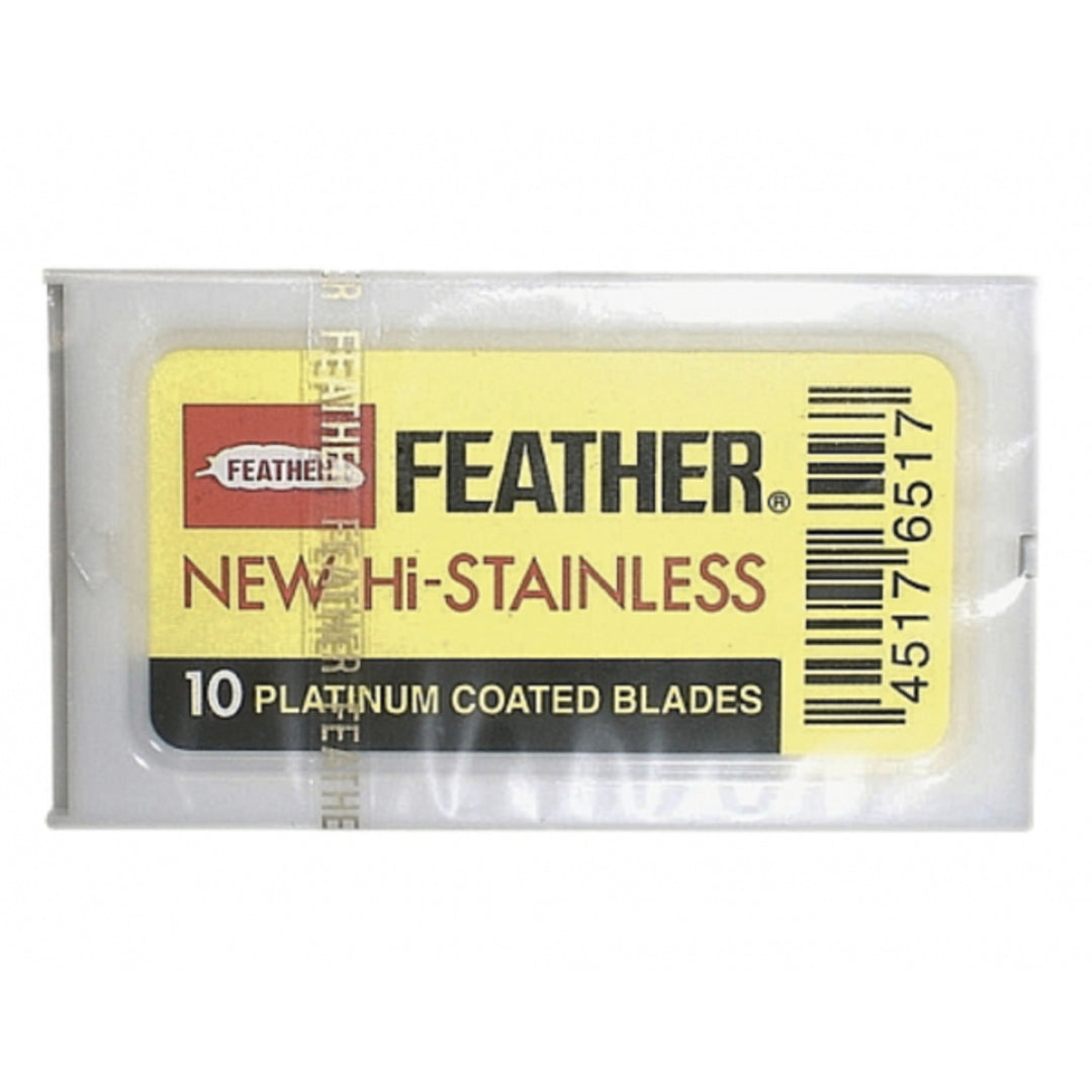 Lâminas de barbear Feather, aço inoxidável, 10 peças, amarelas, 81-s