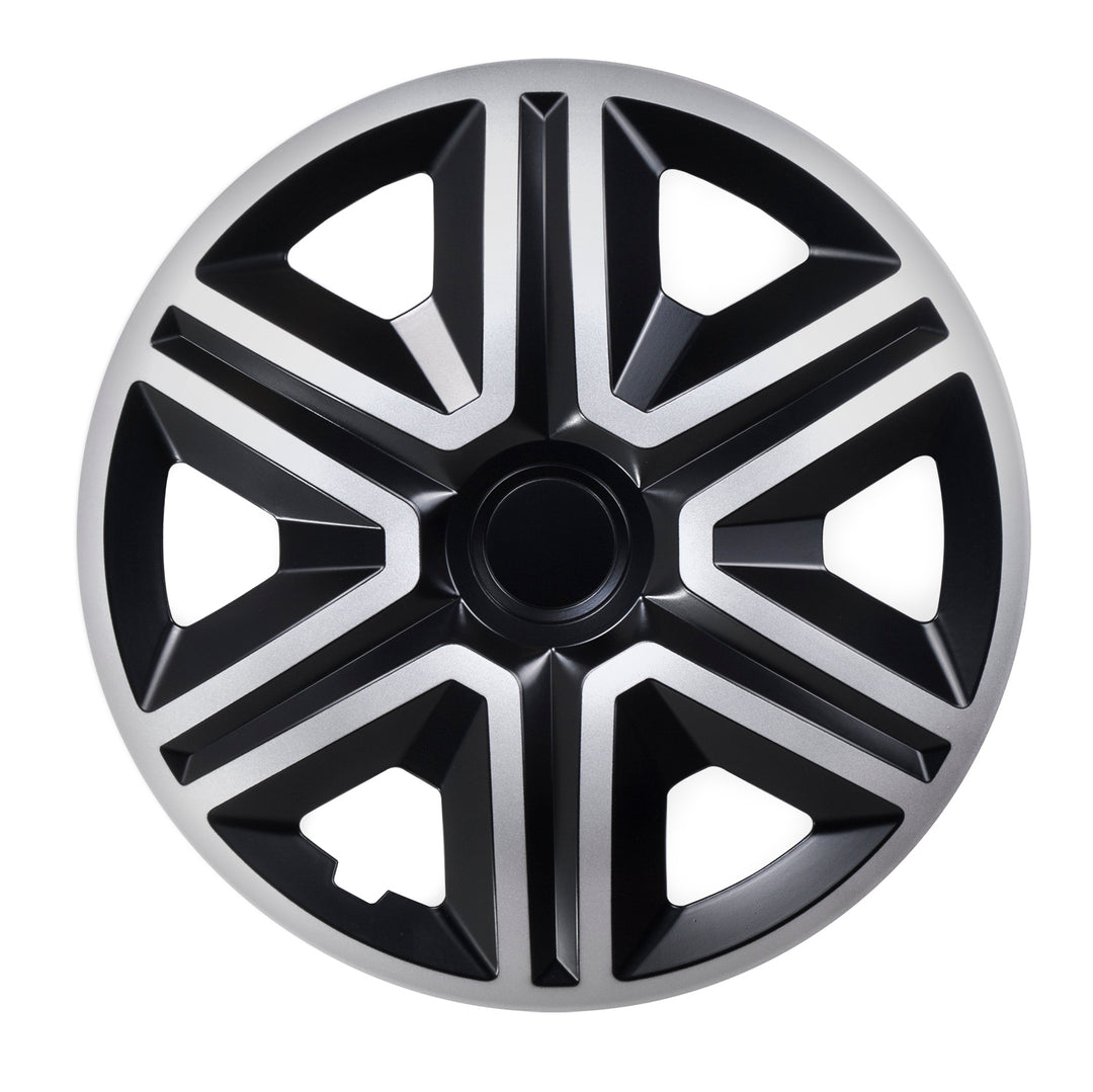 NRM ACTION Doublecolor Tapacubos universal 14", Color plata negro, 1 unidad