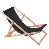 Conjunto de 4 espreguiçadeiras de madeira Woodok, pretas, redes confortáveis, ideais para praia, varanda, terraço