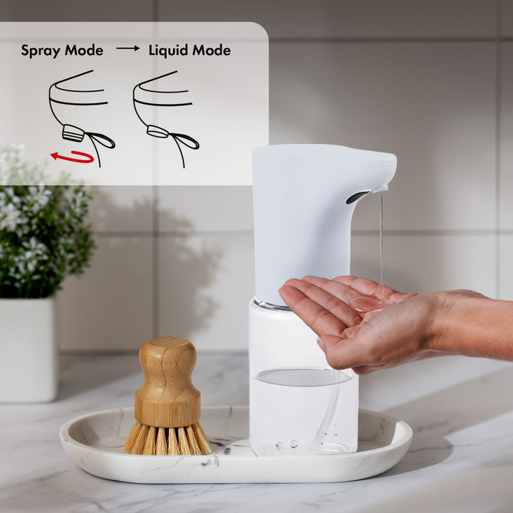 Dispensador automático ProMedix, recipiente dispensador para sabonetes líquidos, desinfetantes, 300 ml, 4 unidades AA, branco, PR-540 W