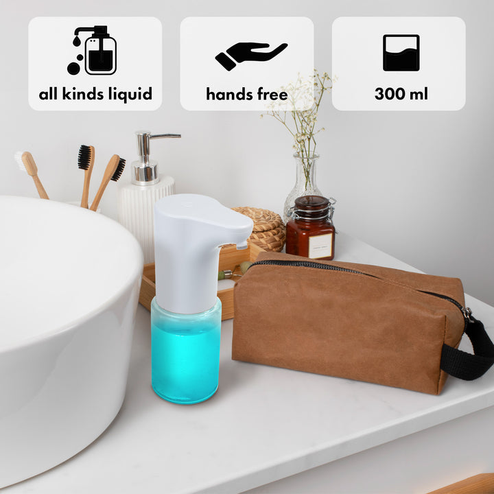 Dispensador automático ProMedix, recipiente dispensador para sabonetes líquidos, desinfetantes, 300 ml, 4 unidades AA, branco, PR-540 W