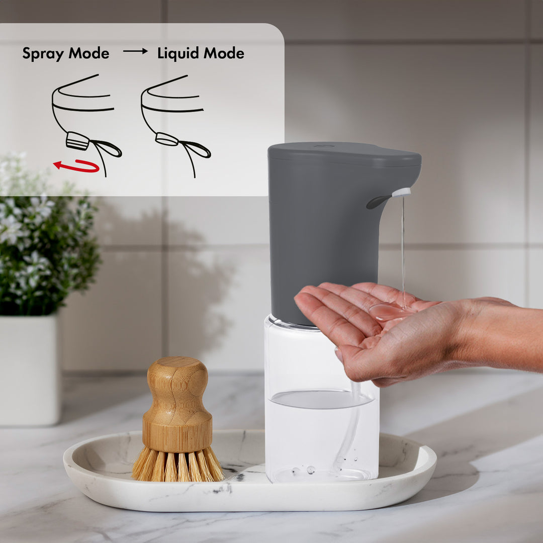 Dispensador automático ProMedix, recipiente dispensador para sabonetes líquidos, desinfetantes, 300 ml, 4xAA, cinzento, PR-540 GR