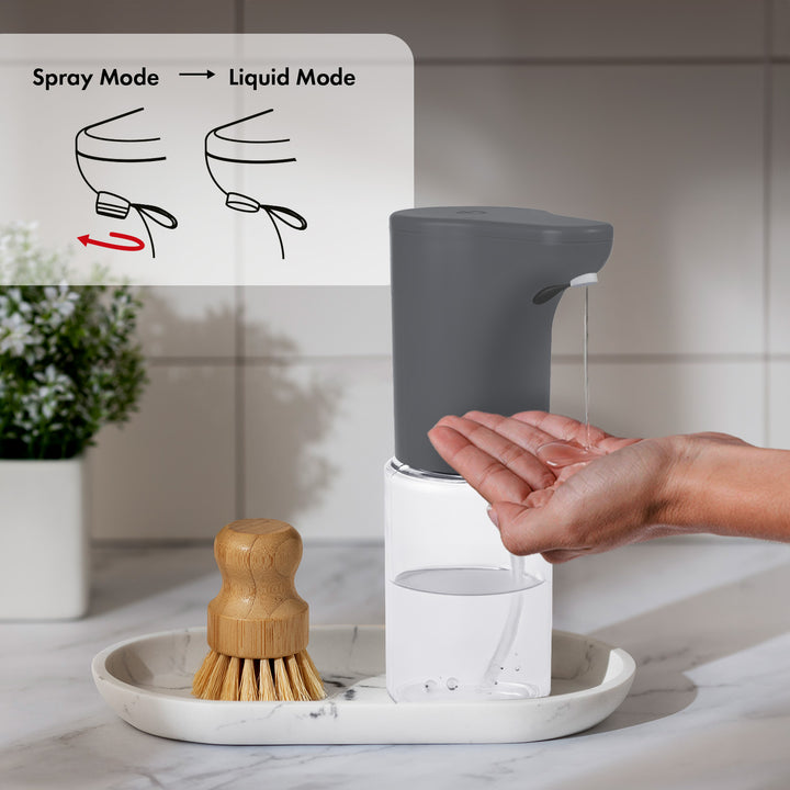 Dispensador automático ProMedix, recipiente dispensador para sabonetes líquidos, desinfetantes, 300 ml, 4xAA, cinzento, PR-540 GR