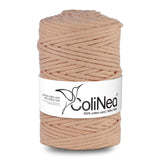 Cordão de algodão ColiNea com núcleo de algodão, entrançado, 5 mm, 100 m, cor salmão
