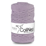Cordão de algodão ColiNea com núcleo de algodão, entrançado, 5 mm, 100 m, lilás