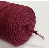 Cordão de algodão ColiNea com núcleo de algodão, entrançado, 5 mm, 100 m, cor grená