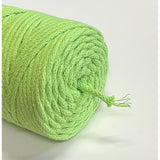 Cordão de algodão ColiNea com núcleo de algodão, entrançado, 5 mm, 100 m, verde claro