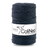 Cordão de algodão ColiNea com núcleo de algodão, entrançado, 5 mm, 100 m, cor de tinta