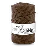 Cordão de algodão ColiNea com núcleo de algodão, entrançado, 5 mm, 100 m, castanho